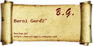 Bersi Gerő névjegykártya